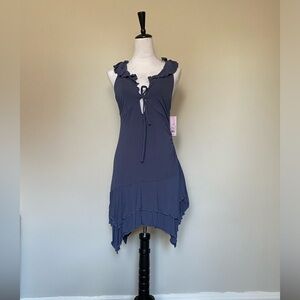 Target sleeveless navy blue hem fit and flare dress